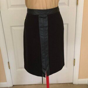 Laundry By Shelli Segal Faux Leather Trim Skirt Size 8